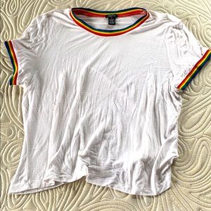 Rainbow Sleeve White Shirt
